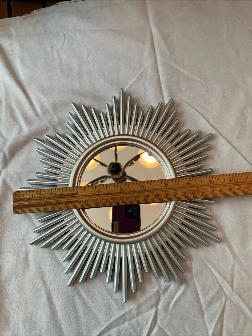 Decorative Silver Sunburst and Floral Wall Mirror Set - Home Wall Decor